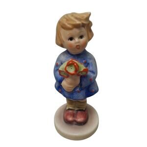 Vintage 1980s Hummel Goebel #822 Nosegay Flowers Collectible Ceramic Figurine
